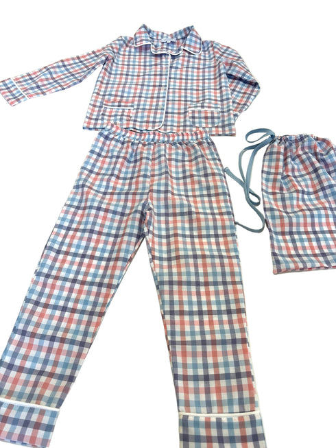 Pijama carouri albastre